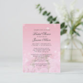 Luxe roze rozen boeket bruids uitnodiging (Staand voorkant)