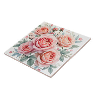 Luxe Roze Rozen Mooie Populaire Collectie Tegeltje