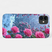 Luxe roze rozen vrouwelijke botanische elementen Case-Mate iPhone case (Achterkant (horizontaal))