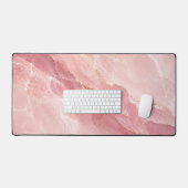 Luxe Roze Rozenkwarts Marmer Abstract Patroon Bureaumat (Keyboard & Muis)