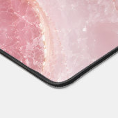 Luxe Roze Rozenkwarts Marmer Abstract Patroon Bureaumat (Hoek)
