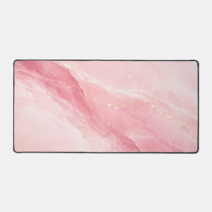 Luxe Roze Rozenkwarts Marmer Bureaumat