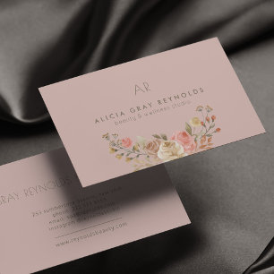 Luxe roze schoonheidssalon spa visitekaartje