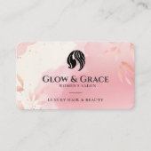 Luxe Roze Schoonheidssalon Visitekaartje (Voorkant)