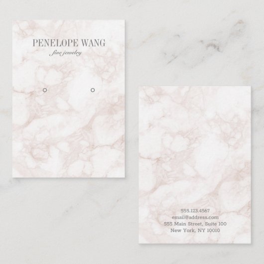 Luxe roze sierjuwelen oorscherm visitekaartje (Voorkant / Achterkant)