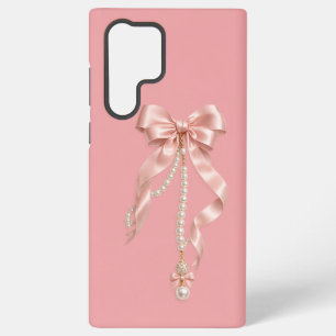 Luxe Roze Strikende Parel S22 Ultra Hoesje Aesthet Samsung Galaxy Hoesje