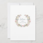 Luxe Roze Wit Bloemen Bruids Douche Uitnodiging (Achterkant)