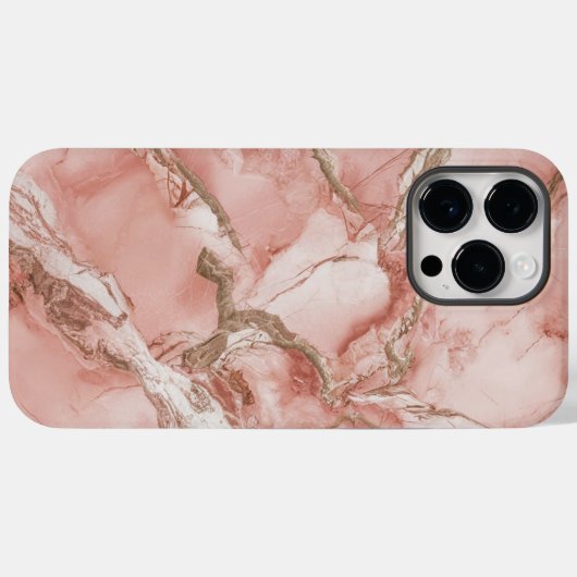 Luxe roze wit marmer Case-Mate iPhone case (Achterkant (horizontaal))