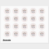 Luxe Roze & Zilver Glitter Klinkende Bellen Custom Ronde Sticker (Vel)