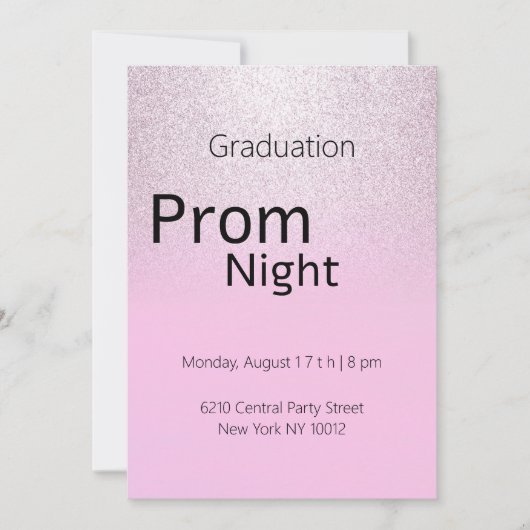 Luxe roze zilver lila gradiënt Afstuderen Prom Kaart (Voorkant)