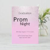 Luxe roze zilver lila gradiënt Afstuderen Prom Kaart (Staand voorkant)