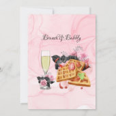 Luxe Roze Zwart Bloem Motief Alcohol Inkten Brunch Kaart (Achterkant)