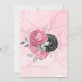 Luxe roze zwarte Baby in Bloom Baby shower Invita Kaart (Achterkant)