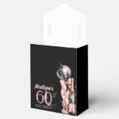 Luxe Roze Zwarte Champagne 60e Verjaardag Bedankdoosjes (Geopend)
