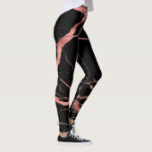 Luxe roze zwarte marmer Voeg tekst toe Leggings (Rechts)