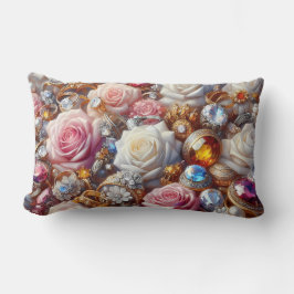 Luxe rozen en juwelen kussen voor de onderrug