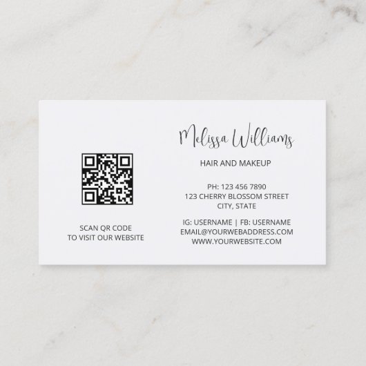 Luxe Rozen goudbloem Visitekaartje (Achterkant)