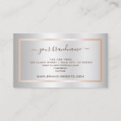 Luxe Rozen gouden en zilveren shimmer diamanten Visitekaartje (Achterkant)