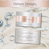 Luxe Rozen gouden en zilveren shimmer diamanten Visitekaartje