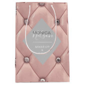 Luxe rozen gouden tufted monogram product medium cadeauzakje (Voorkant)