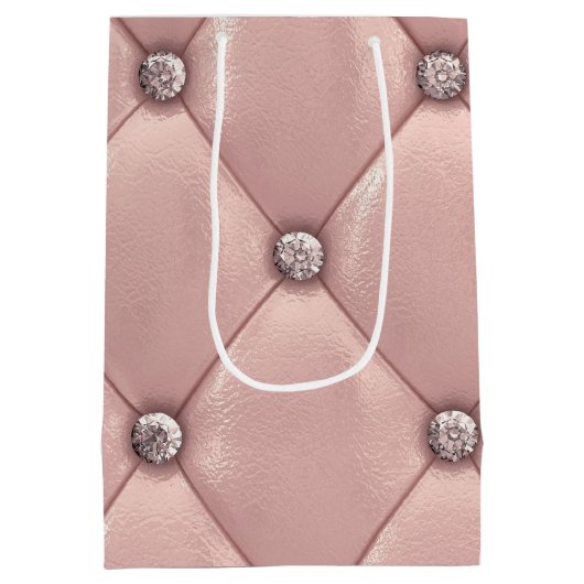 Luxe rozen gouden tufted monogram product medium cadeauzakje (Achterkant)