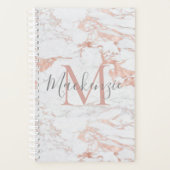 Luxe Rozen goudfolie | Marmeren monogram Planner (Voorkant)