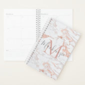 Luxe Rozen goudfolie | Marmeren monogram Planner (Display)
