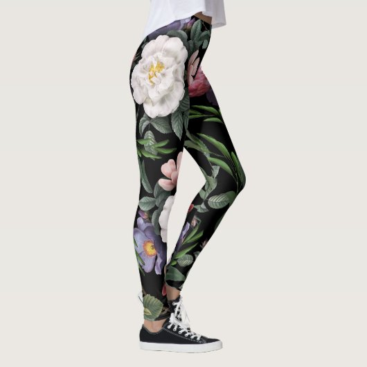 Luxe rozen tuin-nachtbloemen leggings (Rechts)