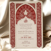 Luxe Ruby Cream Kant Islamitische bruiloft Kaart