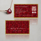 Luxe Ruby Gold Lijst QR Code Social Media Icons Visitekaartje