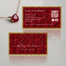 Luxe Ruby Gold Lijst QR Code Social Media Icons