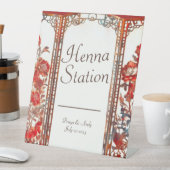Luxe Ruby Indian Henna Station Reclamebord Met Voetstuk (Insitu)