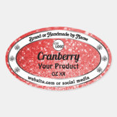 Luxe Ruby Red Sparkle Glitter Product Label Logo (Voorkant)