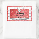 Luxe Ruby Red Sparkle Glitter Product Label Logo (Tas)
