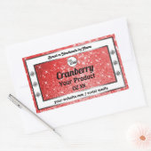 Luxe Ruby Red Sparkle Glitter Product Label Logo (Envelop)