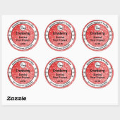 Luxe Ruby Red Sparkle Glitter Product Label Logo (Vel)