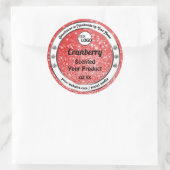 Luxe Ruby Red Sparkle Glitter Product Label Logo (Tas)