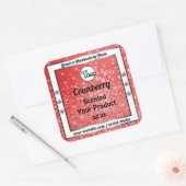 Luxe Ruby Red Sparkle Glitter Product Label Logo (Envelop)