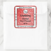 Luxe Ruby Red Sparkle Glitter Product Label Logo (Tas)