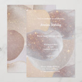 LUXE RUIMTETALK BIRTHDAY PARTIJ INVITATIE KAART (Voorkant / Achterkant)