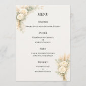 Luxe Rustieke Bloemen Met Pampagras  Menu (Voorkant)