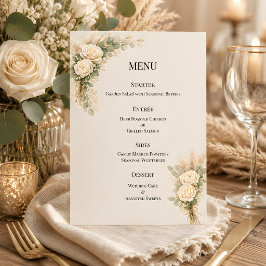 Luxe Rustieke Bloemen Met Pampagras  Menu