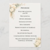 Luxe Rustieke Bloemen Met Pampagras Programmakaart (Voorkant)
