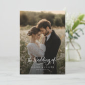 Luxe rustieke minimalistische romantische foto bru kaart (Staand voorkant)