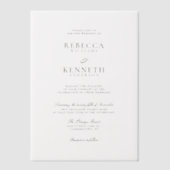 Luxe rustieke moderne minimalistische bruiloft vellum uitnodigingen (Voorkant)