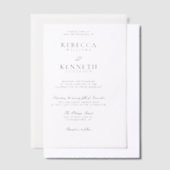 Luxe rustieke moderne minimalistische bruiloft vellum uitnodigingen (Offset)