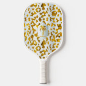 Luxe Safari Chic Gold Leopard Print Pickleball Paddle (Voorkant)