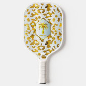 Luxe Safari Chic Goud Luipaardprint Pickleball Paddle (Achterkant)