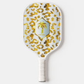 Luxe Safari Chic Goud Luipaardprint Pickleball Paddle (Voorkant)