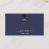 Luxe saffier blauw met gouden sieraden visitekaartje (Achterkant)